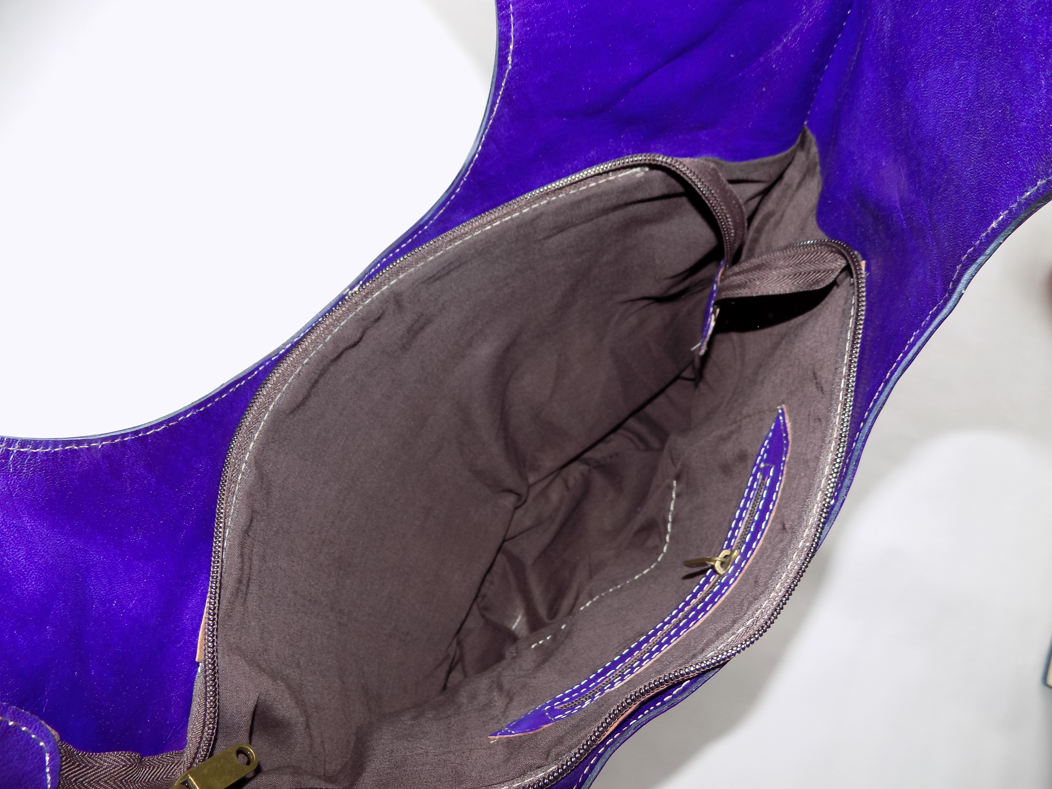 PURPLE LEATHER - EXTRA LARGE - shoulder or tote bags